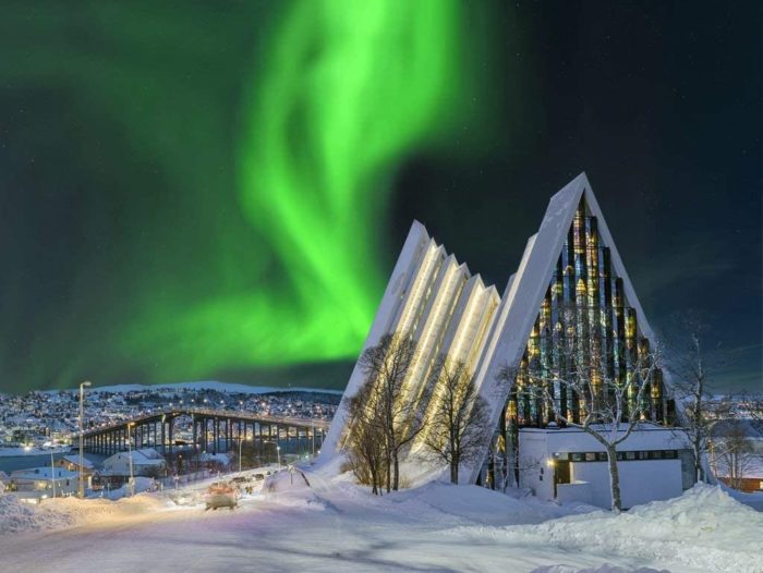 Aurora boreal en Tromso, Noruega. Foto de Joris Kiresdjian