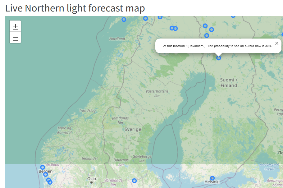 Northern light - map