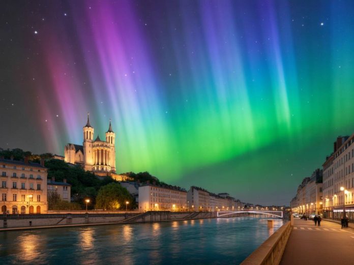 Aurore boréale à Lyon